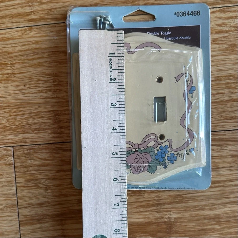 Allen + Roth Vintage Cream Floral Double Toggle Wall Plate